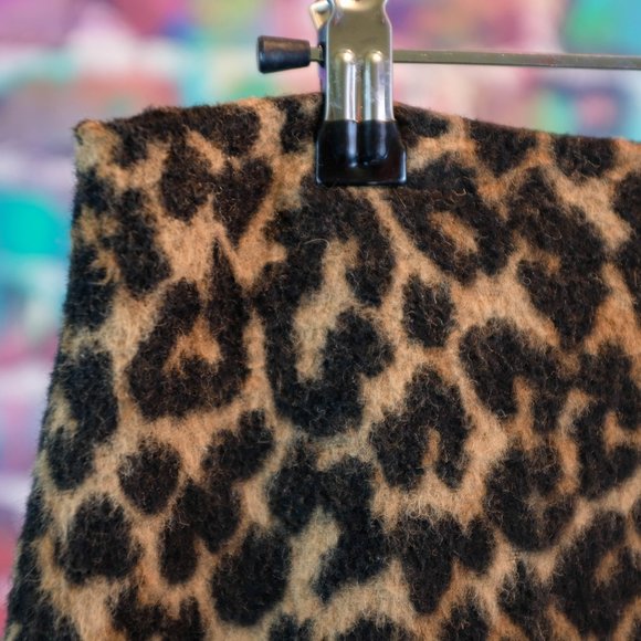 Talbots Fuzzy Leopard Animal Print Pencil Skirt 4 - Picture 3 of 9